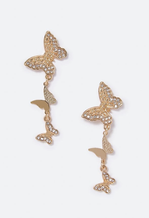 Alessia Butterfly Drop Earrings Gold
