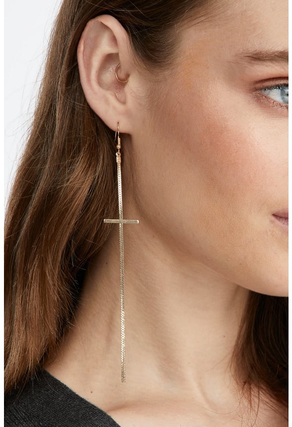 Malia Slinky Cross Strand Earrings Gold