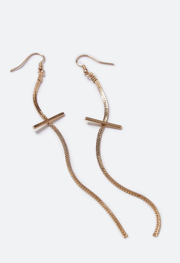 Malia Slinky Cross Strand Earrings Gold
