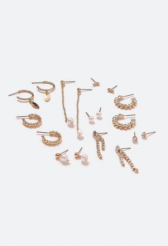 Florence Pearl Mix Earring Multipack Cream/ Gold
