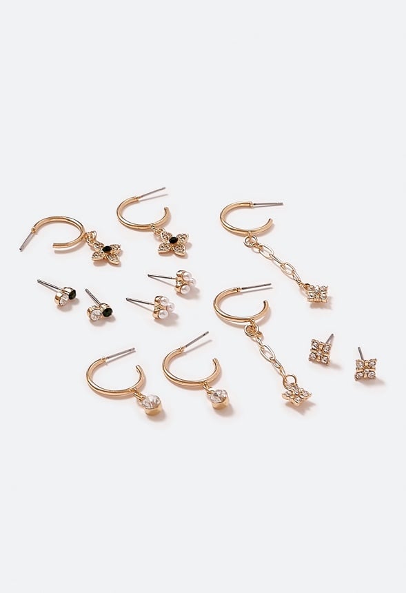 Ila Mix Cross Earring Multipack Emerald/ Gold