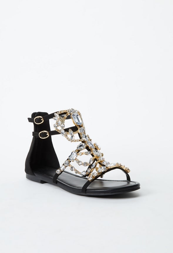 Remy Embellished Gladiator Sandal BLACK