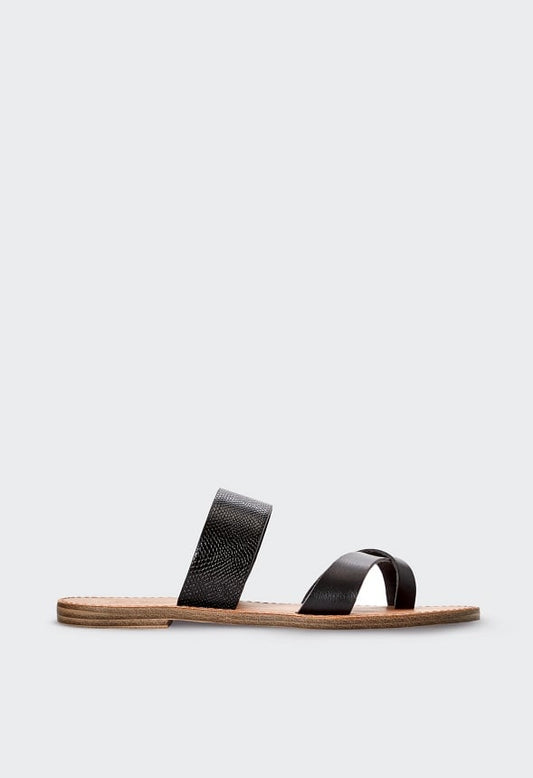 Cloey Faux Leather Slide Black