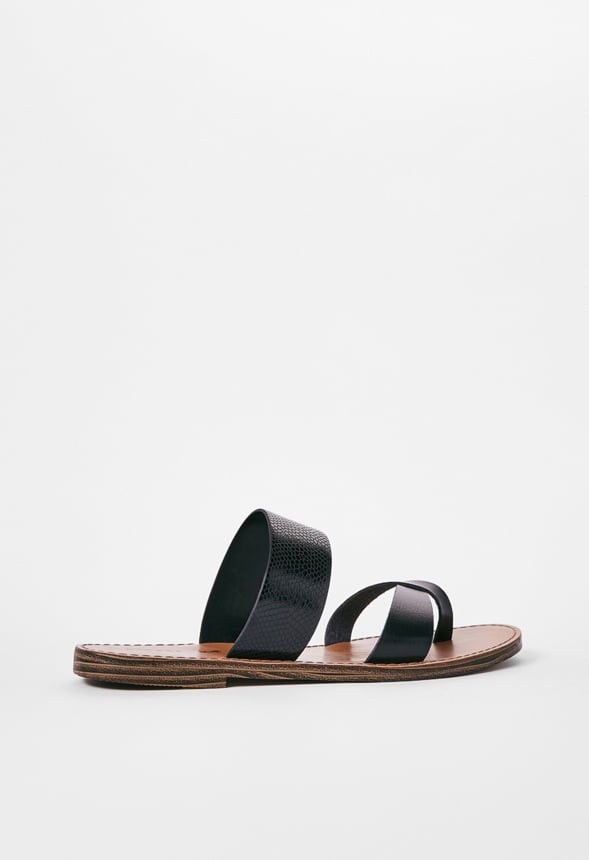 Cloey Faux Leather Slide Black