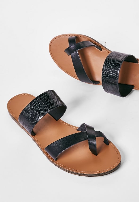 Cloey Faux Leather Slide Black