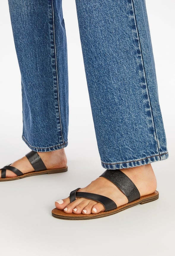 Cloey Faux Leather Slide Black