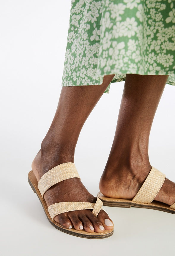 Cloey Faux Leather Slider Natural