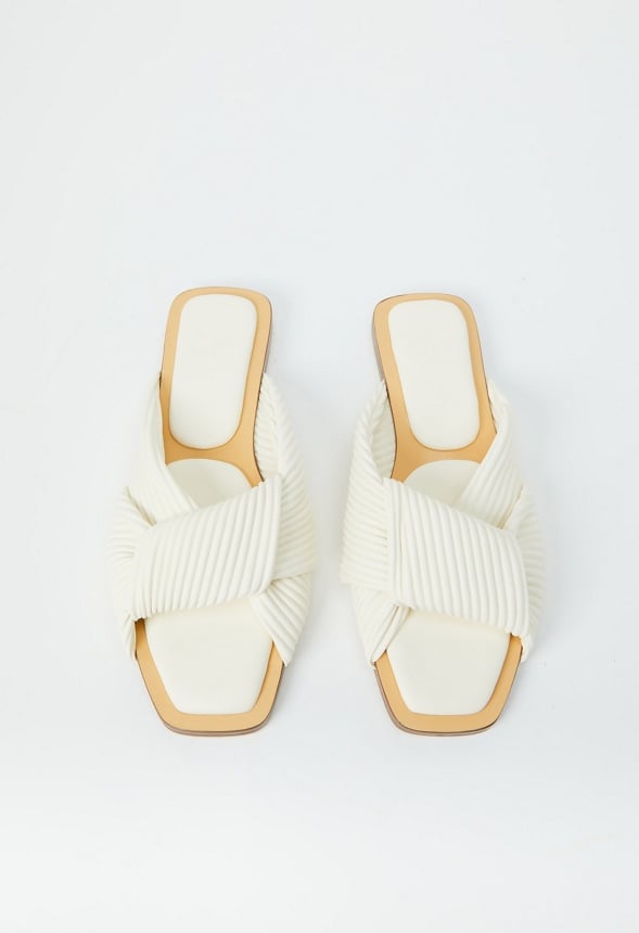 Estelle Flat Slide Sandal Bright White