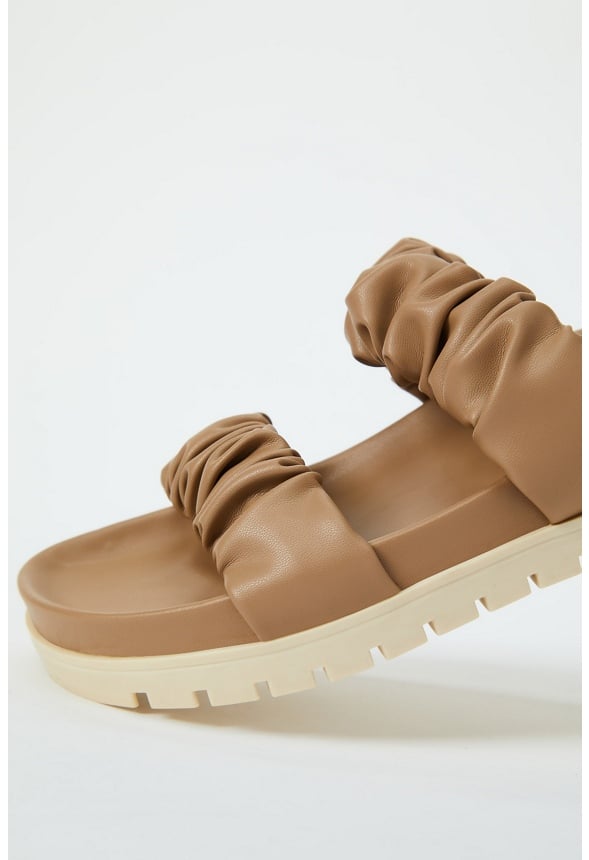 Eva Flat Slide Sandal Taupe