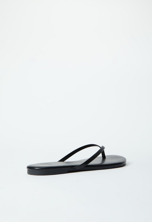 Layla Flat Thong Sandal Black Caviar