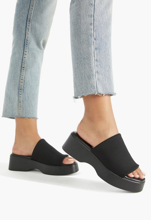Effie Platform Slide Sandal Black
