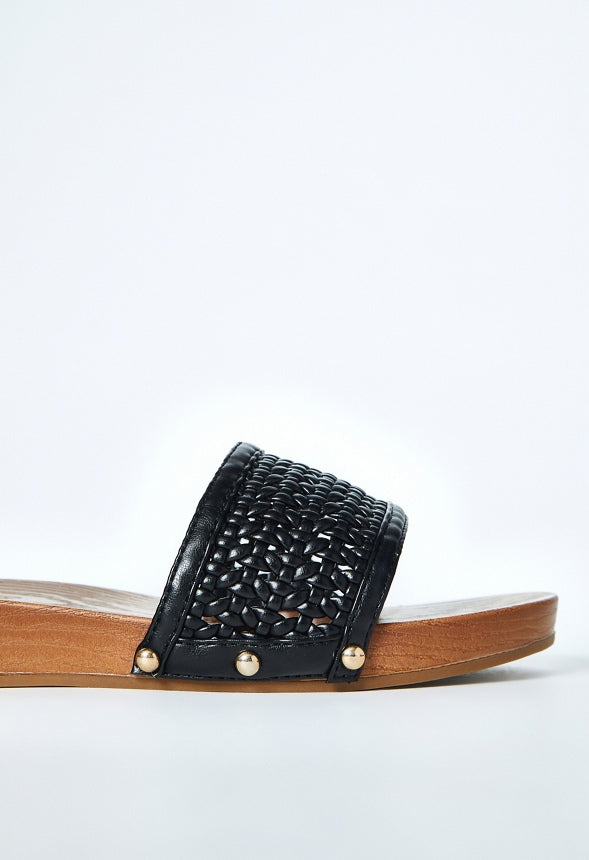Raya Flat Slide Sandal Black