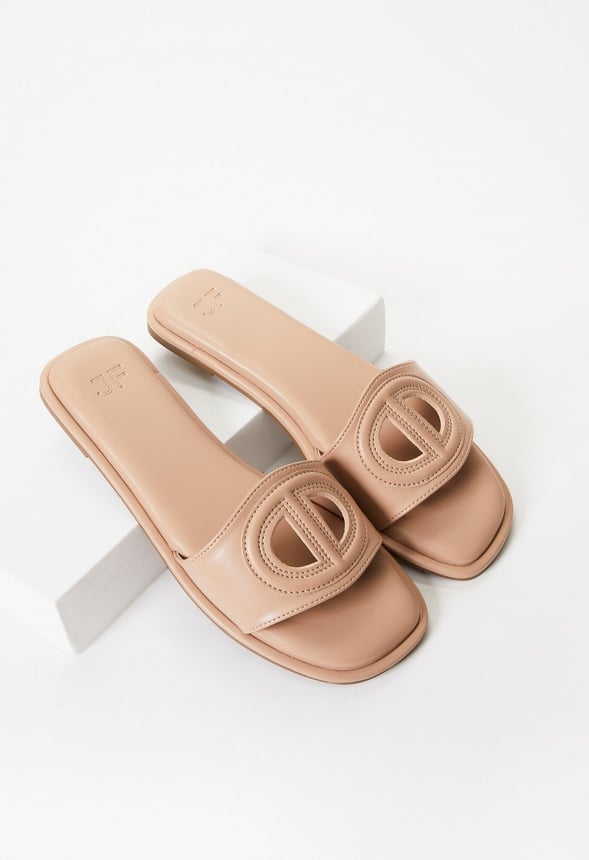 Suki Flat Slide Sandal New Nude