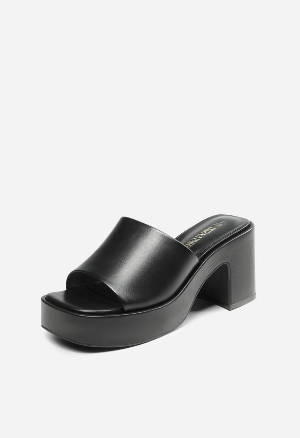Open Toe Platform Sandal Black