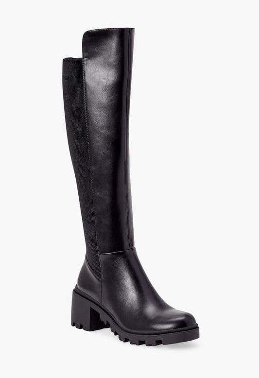 Ayden Chunky Block Heel Boot Black