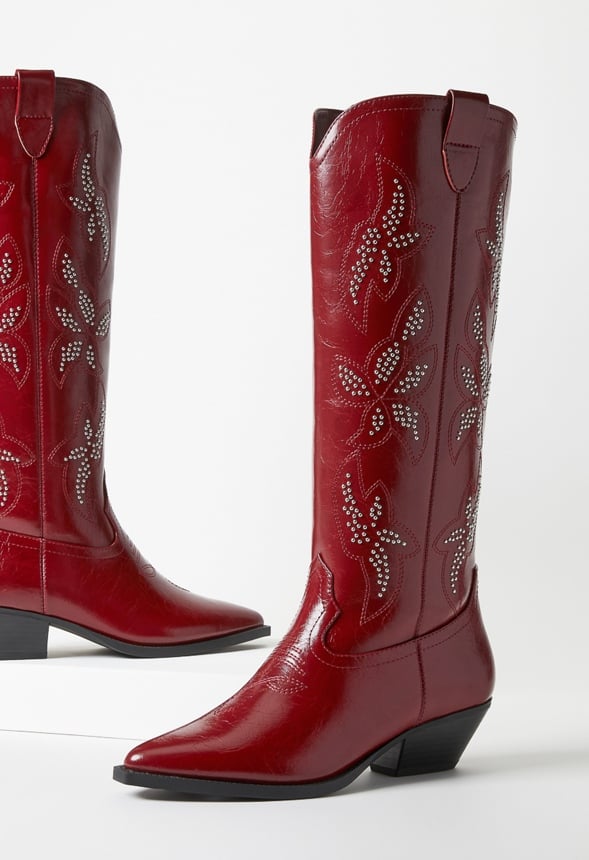 Teddi Western Boot Cabernet Red