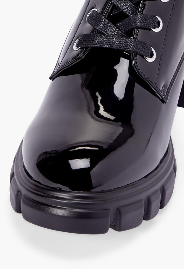 Sofia Lace-Up Heeled Oxford Black Caviar