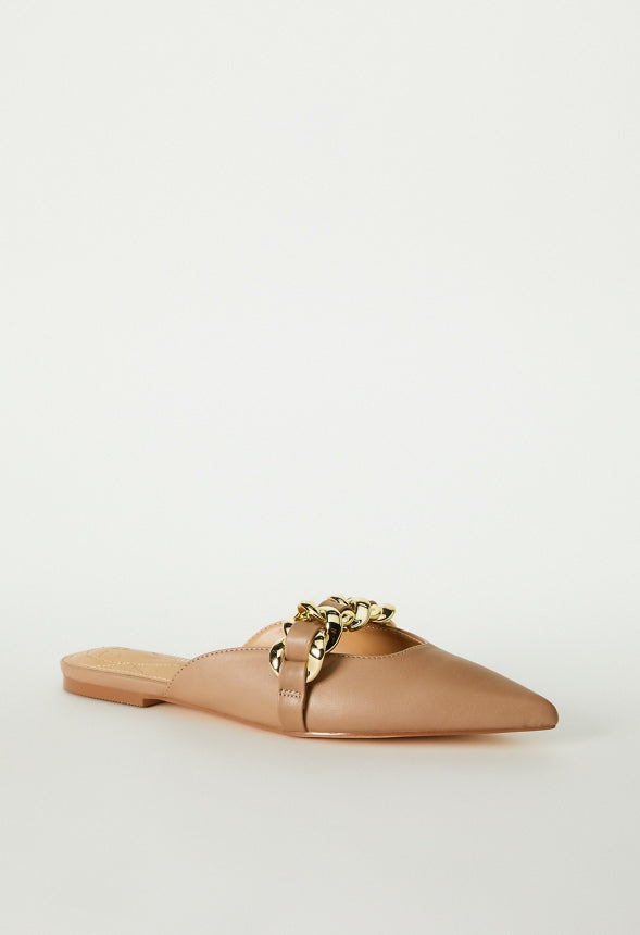 Adrian Pointed Toe Slide Taupe