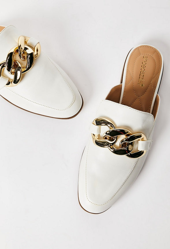 Marissa Flat Mule Bright White
