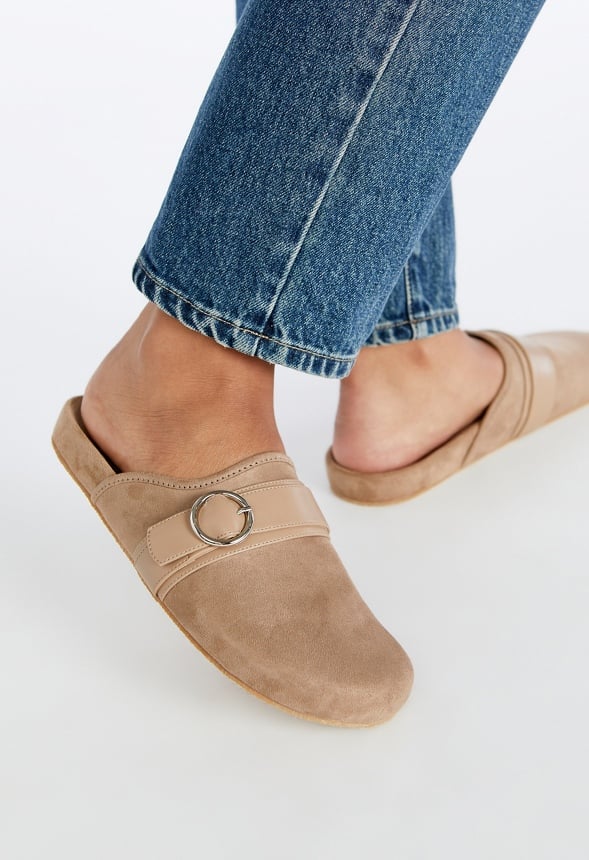 Albie Flat Slide Taupe