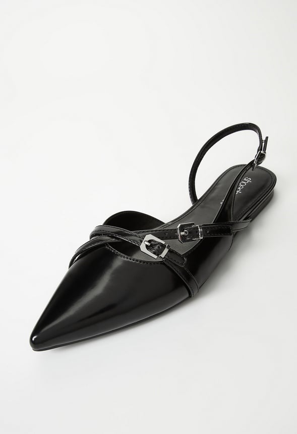 Athina Slingback Flat Black