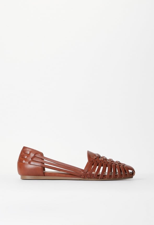 Carla Woven Flat Cognac