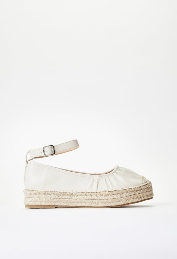 Tessa Espadrille Flat Birch White