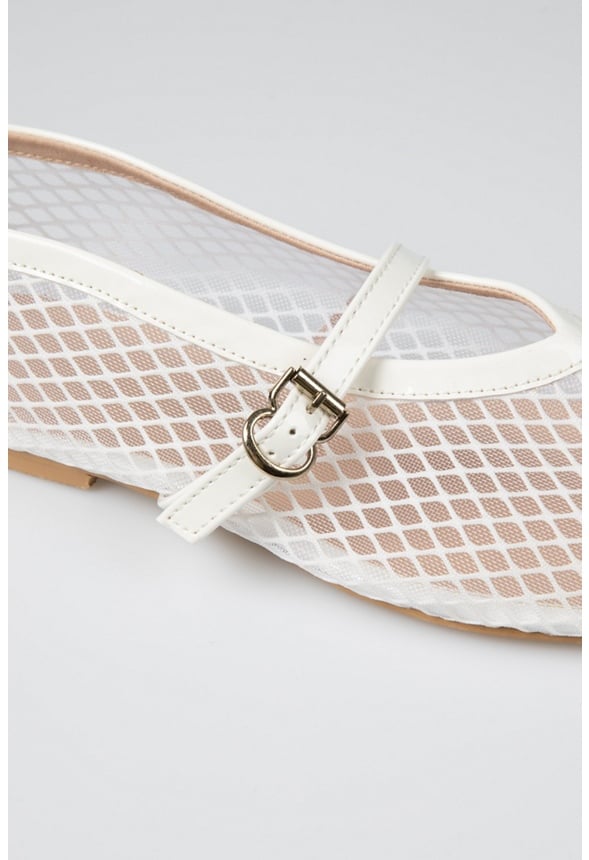 Arabella Ballet Flat  White