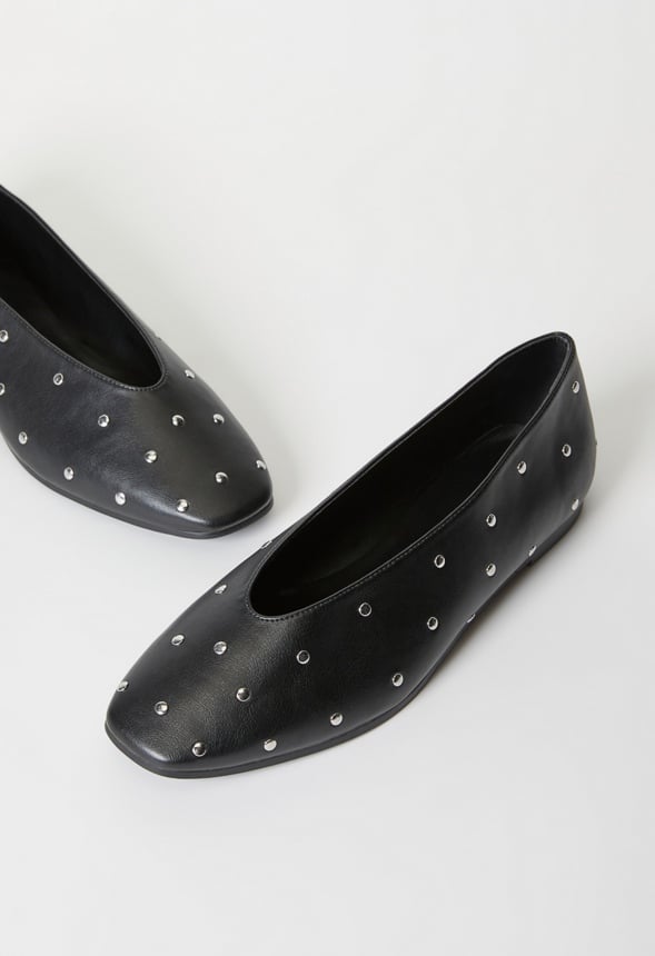 Beth Ballet Flat Black/ Silver