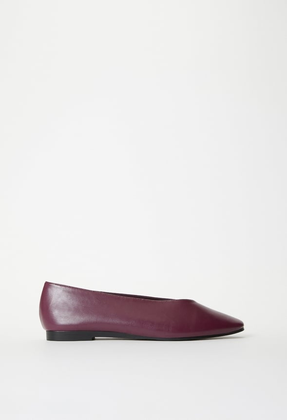 Beth Ballet Flat Maroon Banner