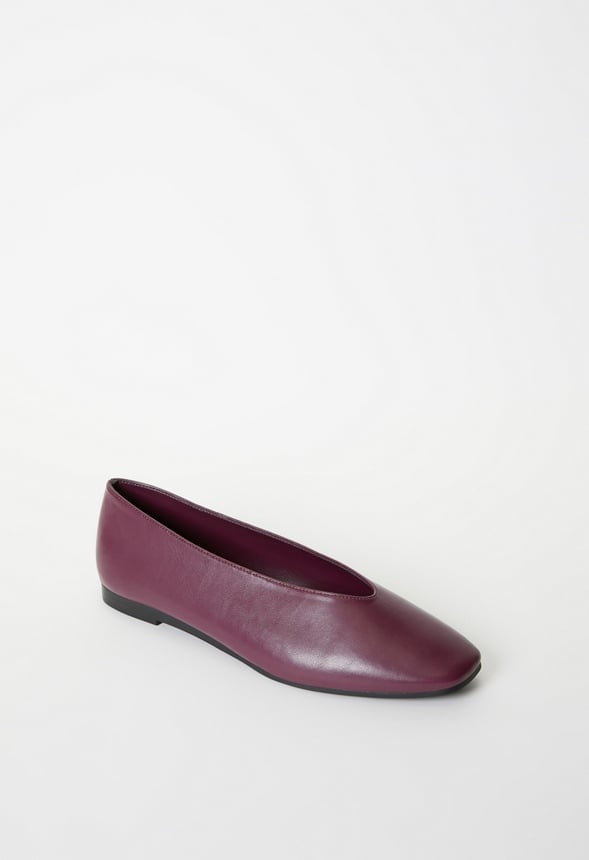 Beth Ballet Flat Maroon Banner