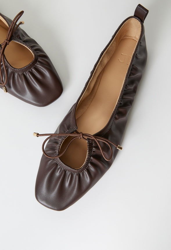 Mari Ballet Flat Cacao Brown