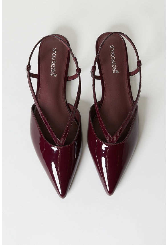 Adoria Pointed Toe Flat Maroon Banner