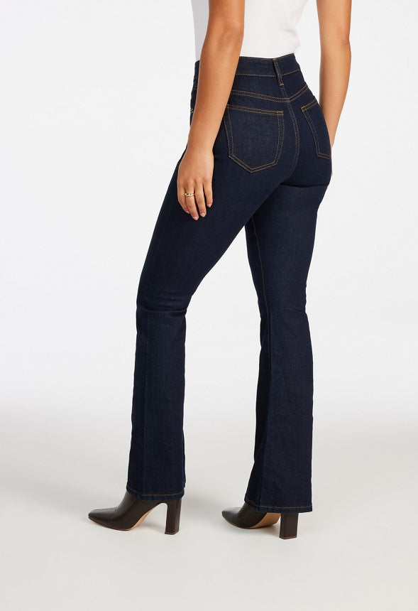 High Rise Flare Leg Denim Pants Whisper