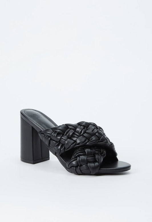 Blair Block Heeled Sandal Black Caviar