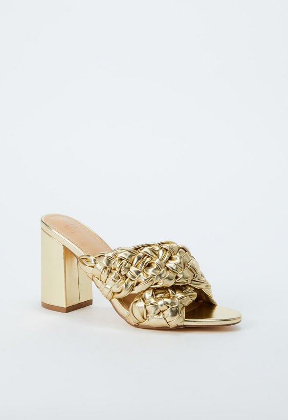 Blair Block Heeled Sandal Gold