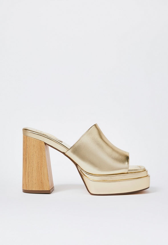Bristol Block Heeled Sandal Gold