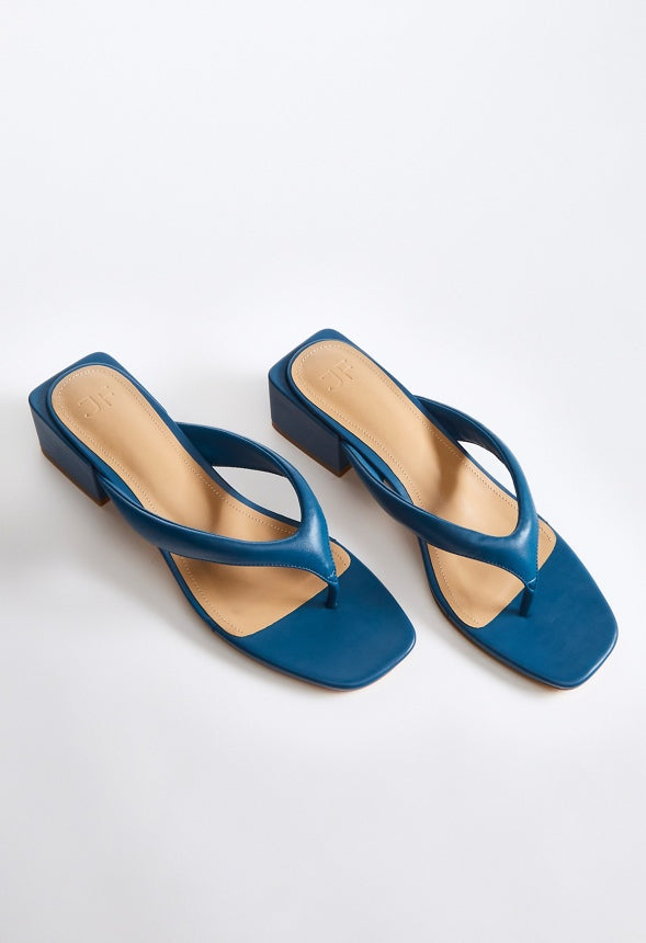 Aya Block Heeled Sandal Blue Ashes
