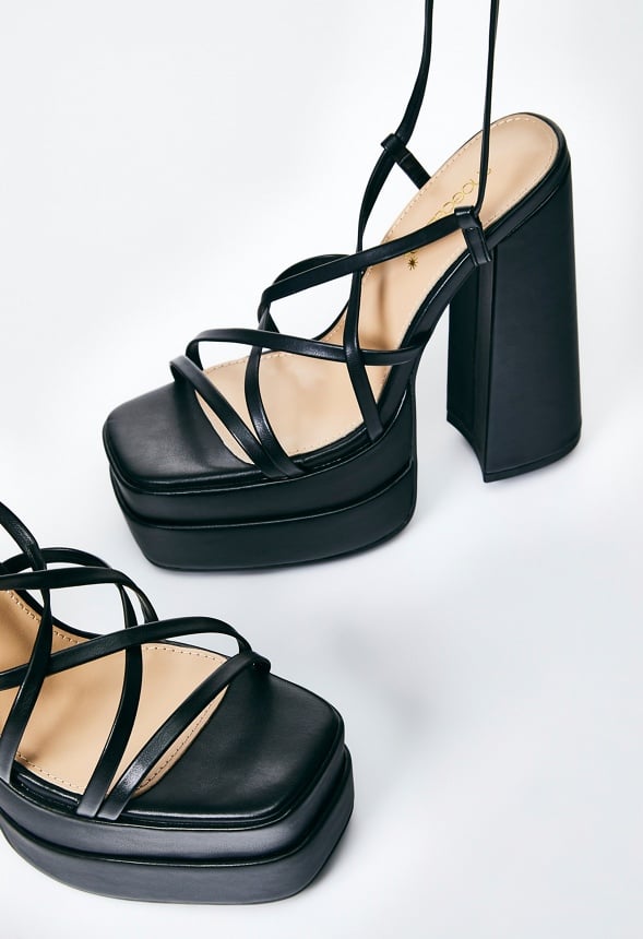 Sienna Block Heeled Platform Sandal Black