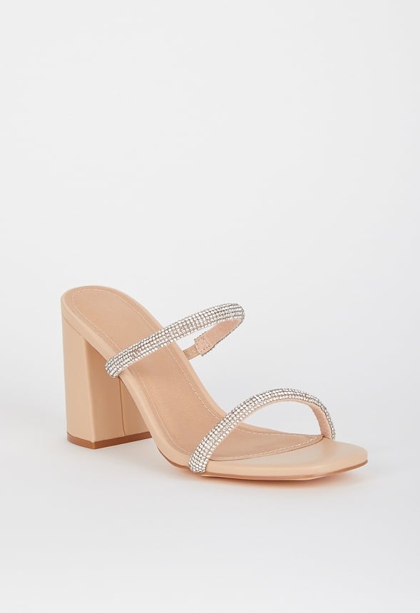 Katy Block Heeled Sandal Nude