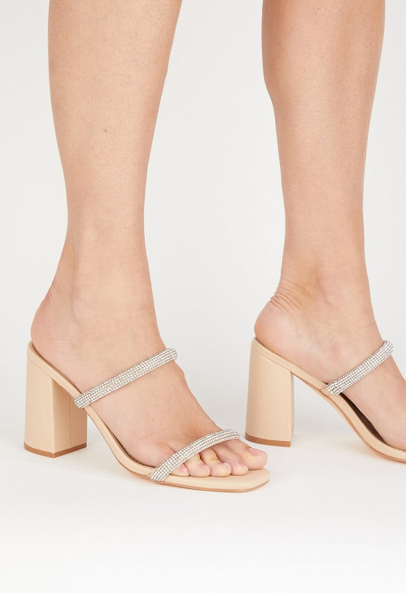 Katy Block Heeled Sandal Nude