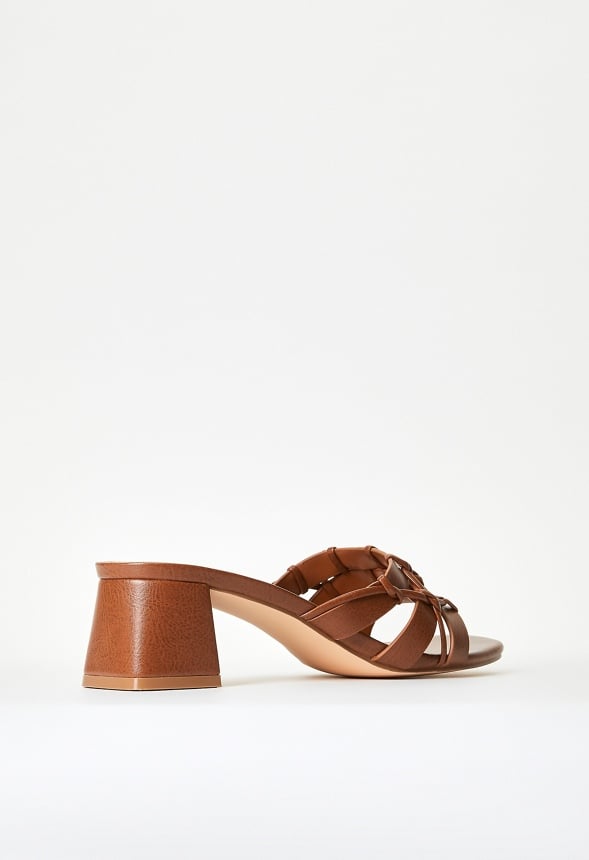 Meadow Heeled Sandal Leather Brown