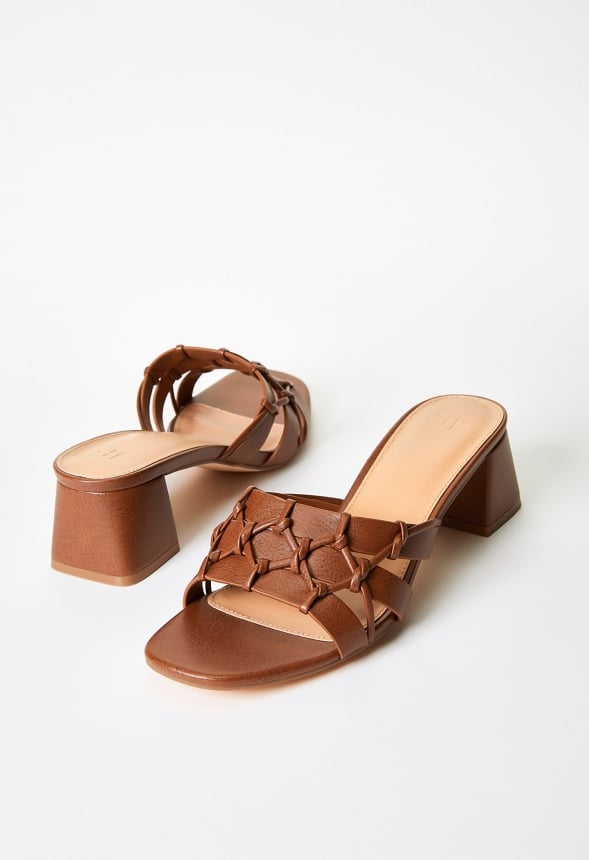 Meadow Heeled Sandal Leather Brown