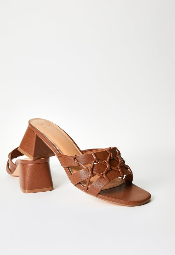 Meadow Heeled Sandal Leather Brown
