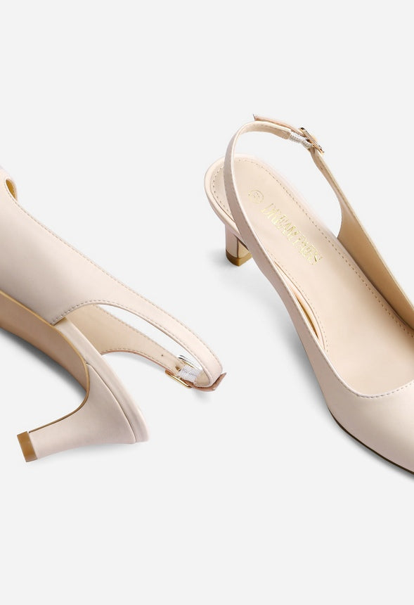 Open Back Slingback Pumps Nude