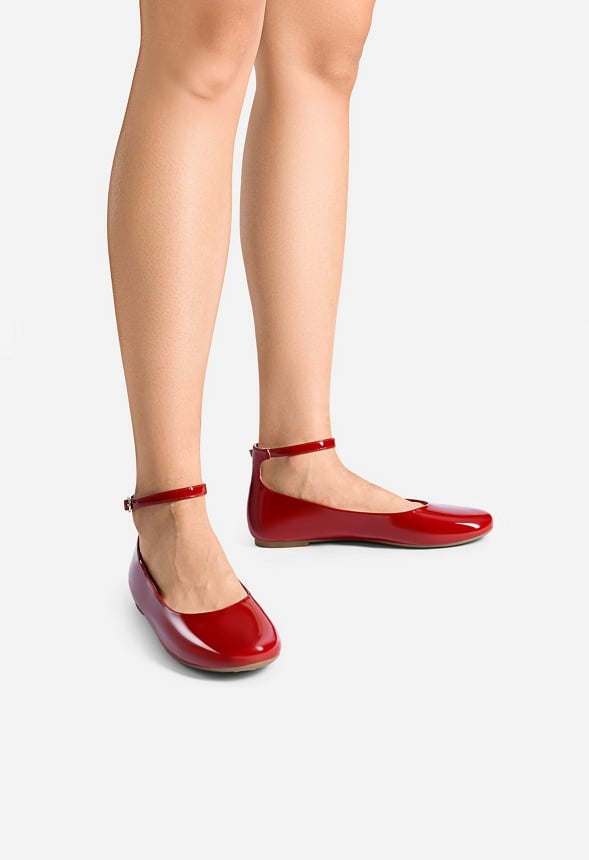 Comfortable Slip On Flats Red