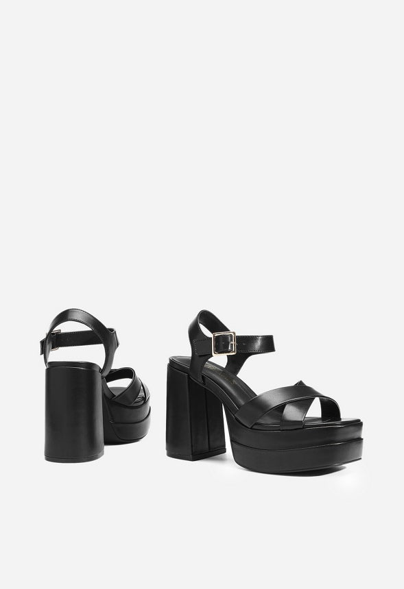 Chunky Heeled Sandal Black