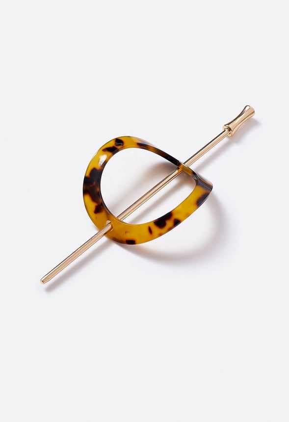 Selena Oval Resin Hair Ring Tortoise/ Gold