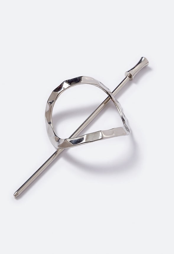Selena Oval Resin Hair Ring Silver