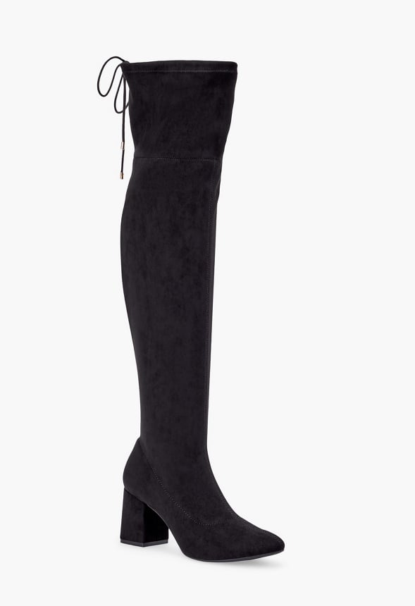 Dauphine Tie Over-The-Knee Boot Black